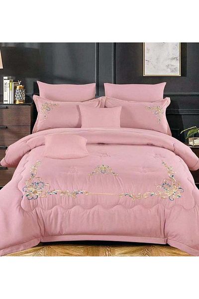 Comfy Dream 6 Pc Embroidery Cotton Comfy Comforter Set With Fiber Filling 3