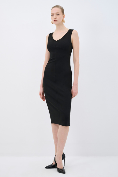 adL Omuzu Açık Örme Elbise