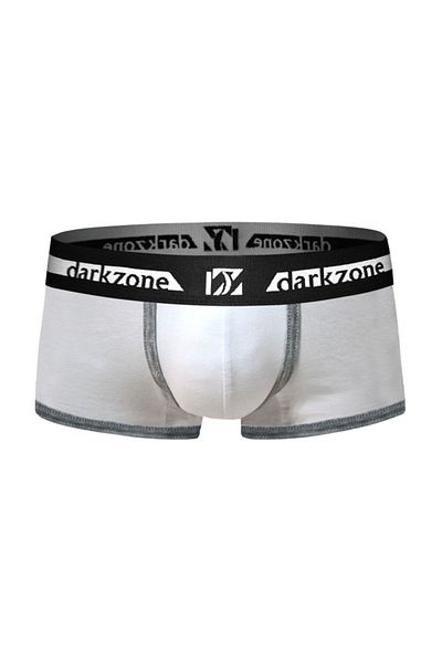 bazaarturkey Short White Men's Boxers with Gray Piping 3222