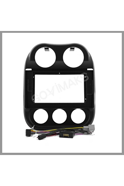 GOVİMAKS JEEP COMPAS 2010-2016 ÇERÇEVE 10'' SİYAH ANDROID MULTİMEDYA ÇERÇEVESİ - SOKET+CANBUS
