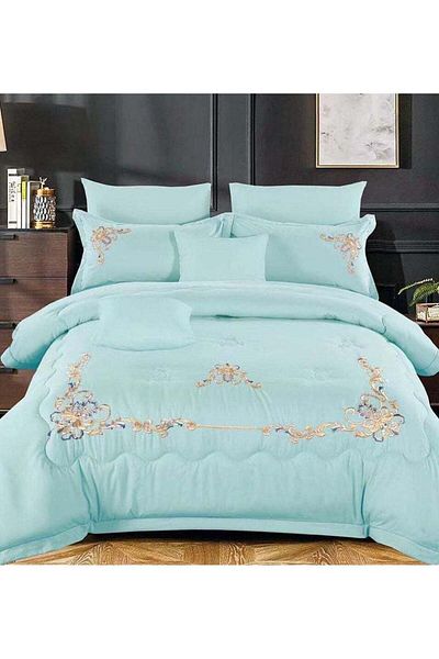 Comfy Dream 6 Pc Embroidery Cotton Comfy Comforter Set With Fiber Filling 2