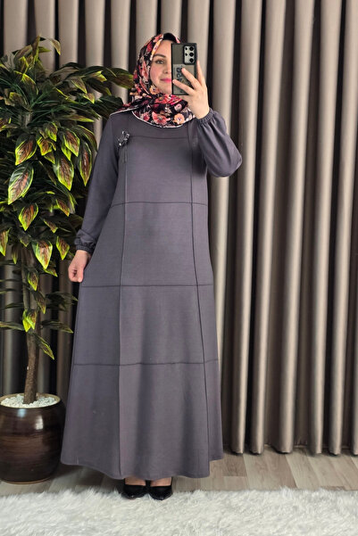 Elmas Tesettür Îmbrăcăminte pentru femei musulmane de mărime mare Rochie cu n...