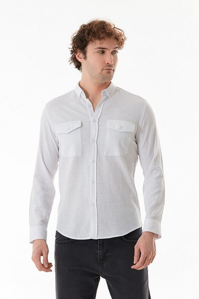 Fulla Moda Πουκάμισο με διπλή τσέπη με κουμπιά