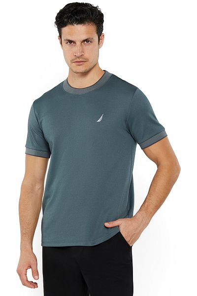 Nautica Men's Cotton Grey T-Shirt – Classic Essential for Casual Look