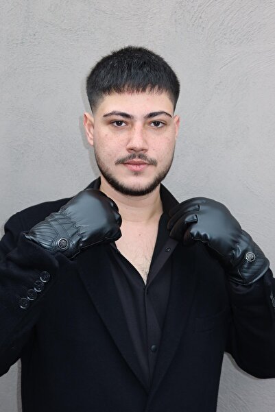 TAKIŞTIR Black Color Leather Men's Gloves