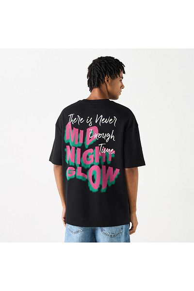 FAV Typographic Print Crew Neck T-shirt with Short Sleeves