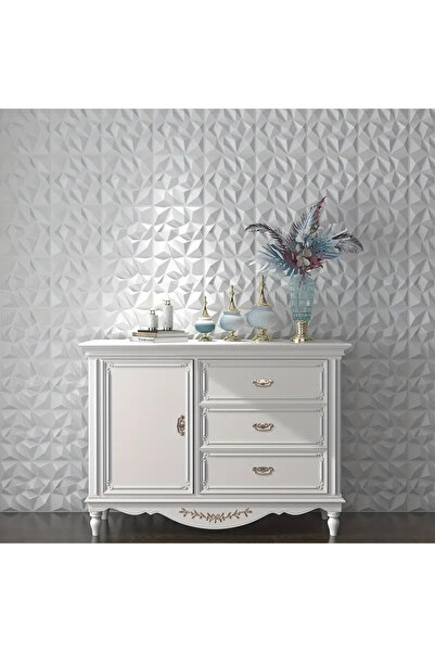 ERCTECH 10 Adet 3d Elmas Dokulu Pvc Duvar Kaplama Kendinden Yapışkanlı Boyanabilir