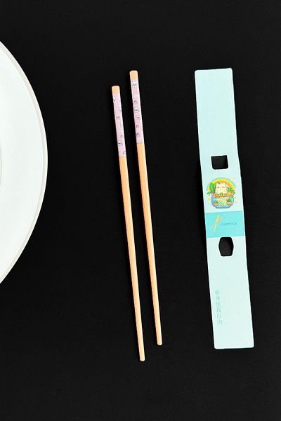 Patladı Gitti Figured Patterned Orange Metal Chopstick