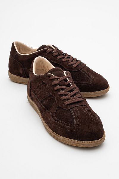 LuviShoes Γυναικεία casual αθλητικά παπούτσια SHIVA Brown Suede από γνήσιο δέρμα