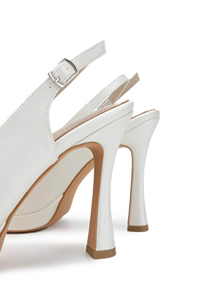 Tamer Tanca Women's Vegan White Mother of Pearl Heeled Shoes