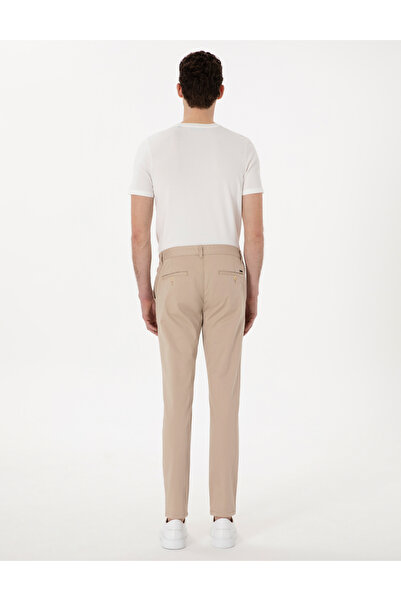 Pierre Cardin Bej Slim Fit Beli Lastikli Kanvas Pantolon 50301759-VR011