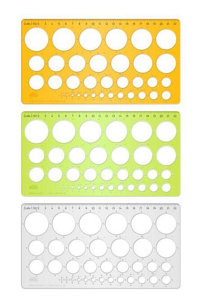 HATAS Economic Circle Template with Ruler 1-35 mm 02271