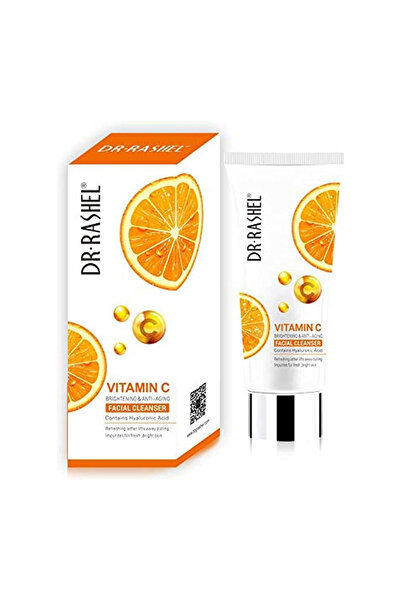 DR.RASHEL منظف الوجه بفيتامين سي ٨٠ غرام | تفتيح وتنظيف عميق لبشرة مشرقة 🍊✨