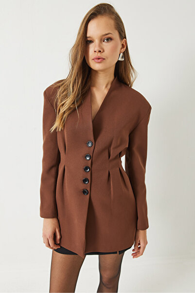 Bianco Lucci Дамско двойно яке с подплата с дълъг ръкав и дартс 9013 60282001