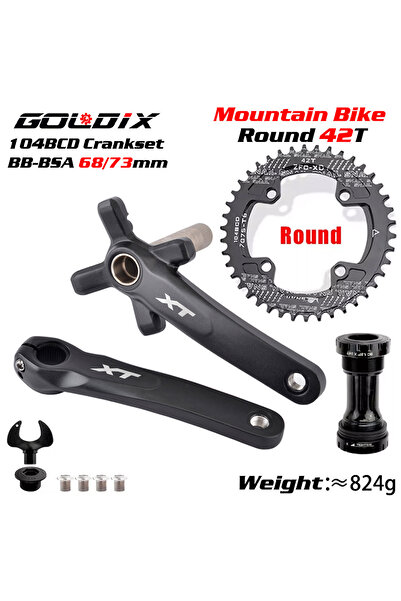Choice مجموعة كرنك BB Round 42T XT للدراجة مقاس 170 مم، كرنك دراجة جبلية مقاس...