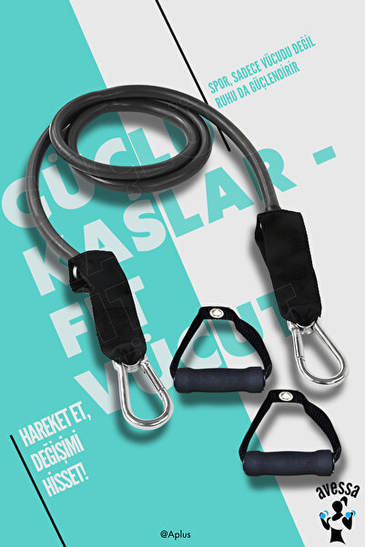 AVESSA Latex-16 Profesyonel Fitness Egzersiz Direnç Lastiği Set - Sünger Tutm...