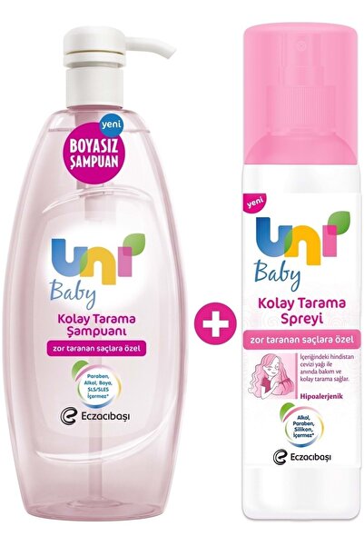 Uni Baby Bebek Kolay Tarama Seti Şampuanı 700ml Saç Tarama Spreyi 200ml