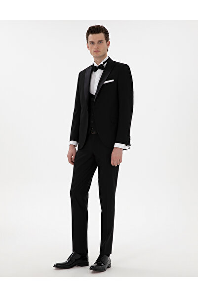 Pierre Cardin Siyah Ex. Slim Fit Yelekli Smokin 50306206-vr046