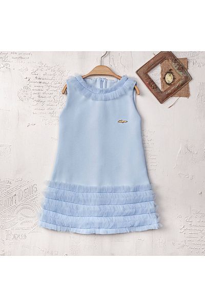 Elayza Girl's Summer Dress Zero Sleeve Lined