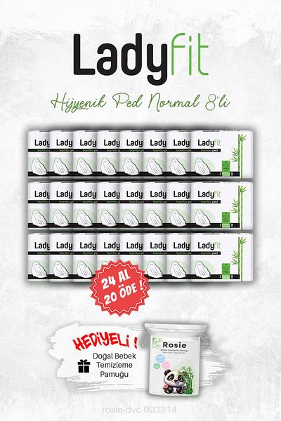 Baby Turco Buy 24 Pay 20 Ladyfit Sanitary Pads Normal 8-Pack and Rosie