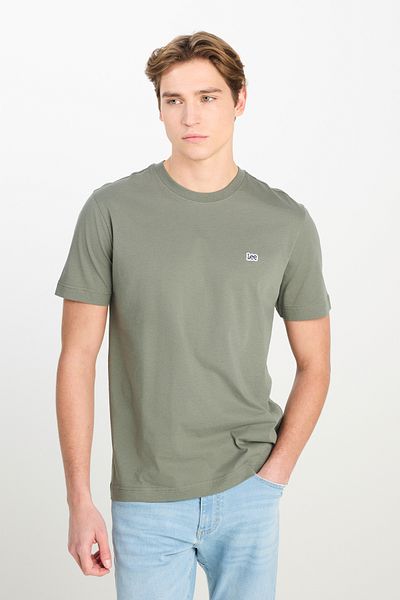 Lee Regular Fit Regular Cut Crew Neck Cotton Khaki T-Shirt