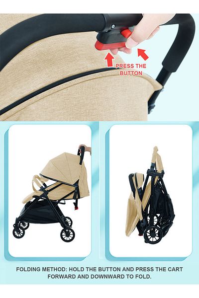Ma Baby Auto Baby Stroller, Can Sit And Lie, Lightweight Single Stroller, Foldable And Portable Pram
