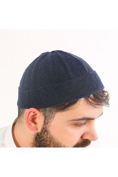 İkranur Katlamalı Şönil Takke - Lacivert