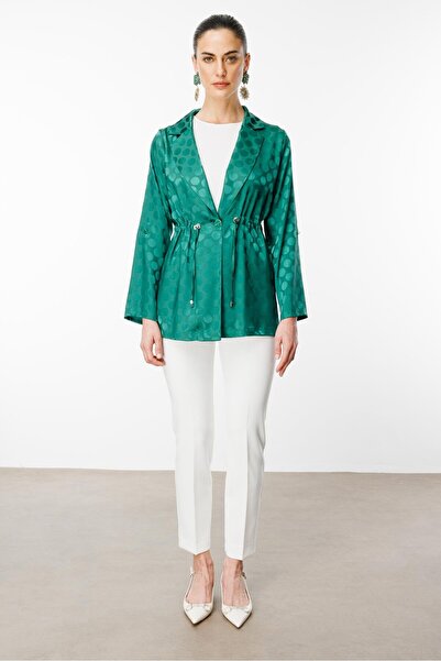 Moda İlgi Modailgi Puan Jakarlı Beli Büzgülü İkili Takım Yeşil