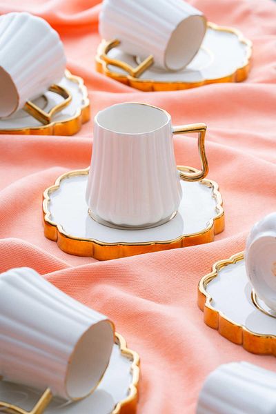 ACAR Petra Porcelain Coffee Cup Set for 6 People - 90 ml