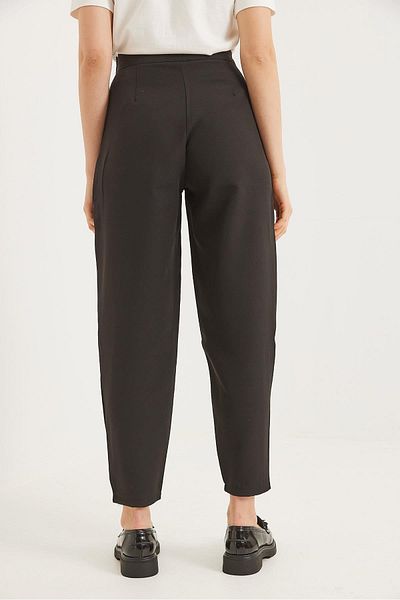 CALİENTE High Waist Belted Fabric Trousers Black