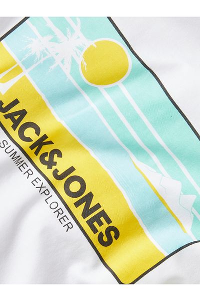 Jack & Jones Jack Jones JJPeak καλοκαιρινό μπλουζάκι με λευκό παιδικό μπλουζάκι 12269975 -01