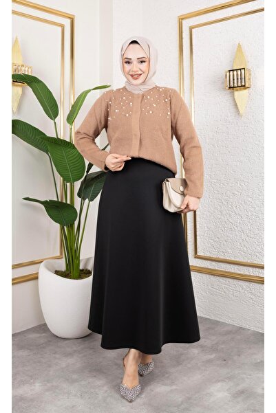 ZEHRA UÇAR GR10000 Zehra Ucar Fustă Scuba Negru