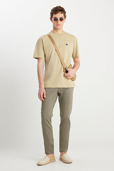 WRANGLER 100% Cotton Relaxed Fit Wide Cut Minimal Logo Green T-Shirt