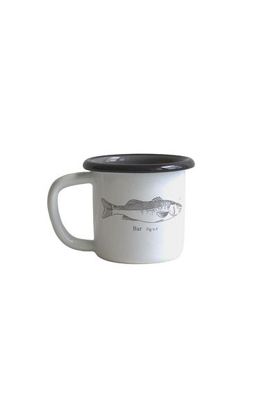 Elifle Enamel Small Mug 250ml Fish Pattern Mug for Coffee Tea Drink Camping Picnic Nautical Seafood