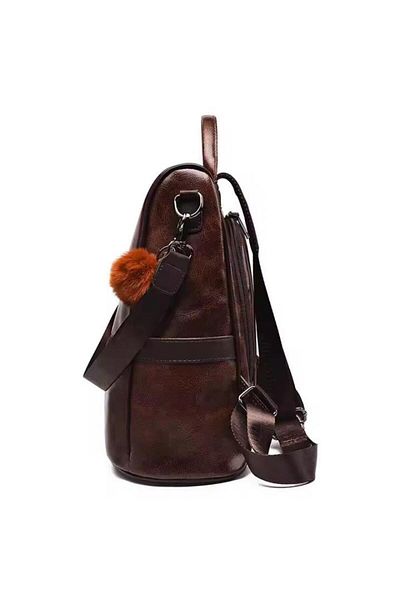 Generic Casual backpack, large capacity soft leather backpack, fashionable women's backpack