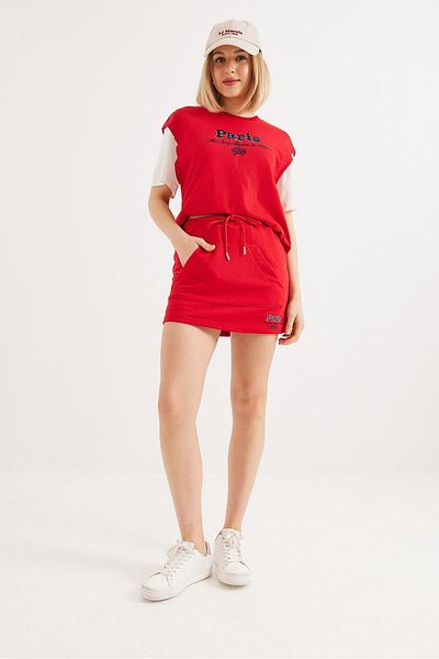 CALİENTE Shorts Skirt Double Sports Suit Red
