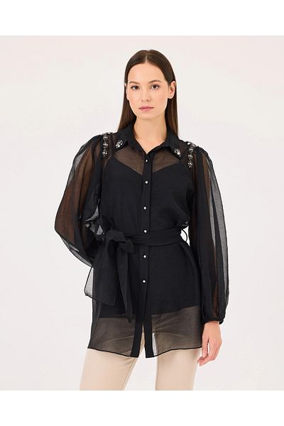 SEÇİL Stone Detailed Inner Blouse Shirt