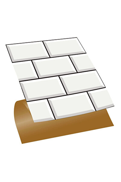 TİNK Kendinden Yapışkanlı Büyük Beyaz Koyu Derzli Metro Desenli Pvc Karo 30x30 Cm (33 ADET) 3m2