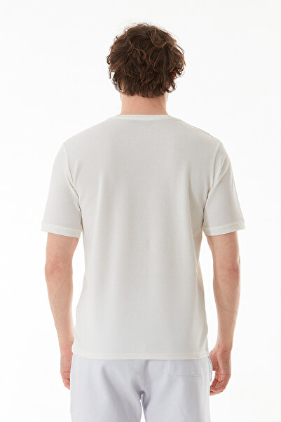 Fulla Moda Petek Kumaş Bisiklet Yaka Tişört