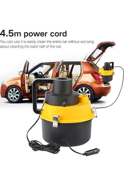 fulina 12V Wet and Dry Vacuum Cleaner Set, With 3 Nozzle, 60W High-Powered,  for Cleaning Home