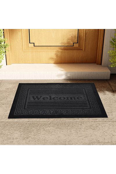 Choice 38x58cm black dust-proof entrance welcome mat,comfortable anti slip entrance carpet,autumn and winte