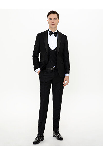 Cacharel Siyah Ex. Slim Fit Yelekli Smokin Damatlık 50250819-VR046