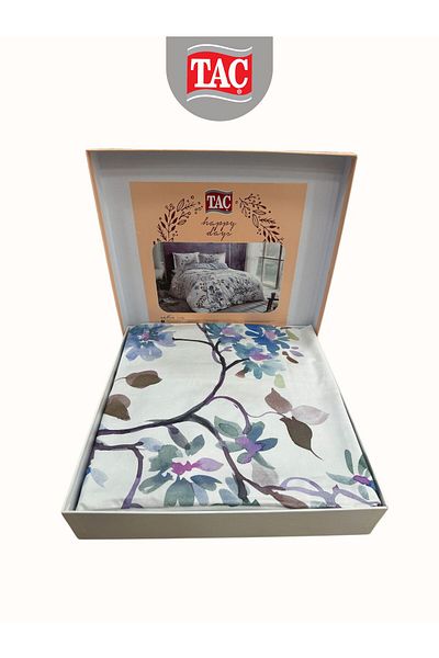 Taç Lindi Blue Family Family Satin Bedding Set Double Shirt 160X220 cm 2 Pcs