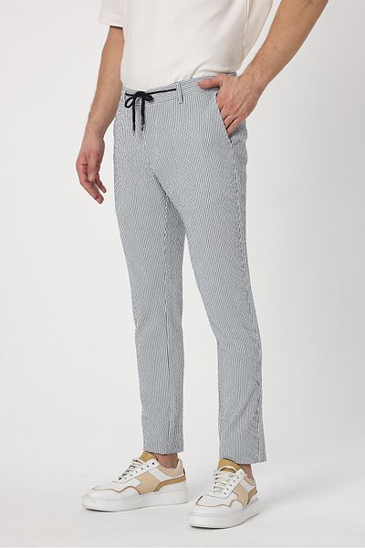 Frappoli Παντελόνι Altero Light Navy Blue Jogger Fit με κορδόνια casual κοπής Άνοιξη-Καλοκαίρι