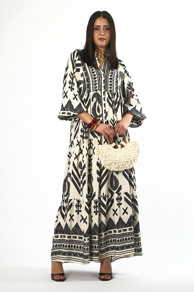 ABBRA Women's Katleya Model 100% Viscose Summer Dress
