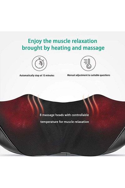 COOYA Neck Back Massager, Electric 3D Deep Tissue Kneading  with Heat for Pain Relief, Home Office