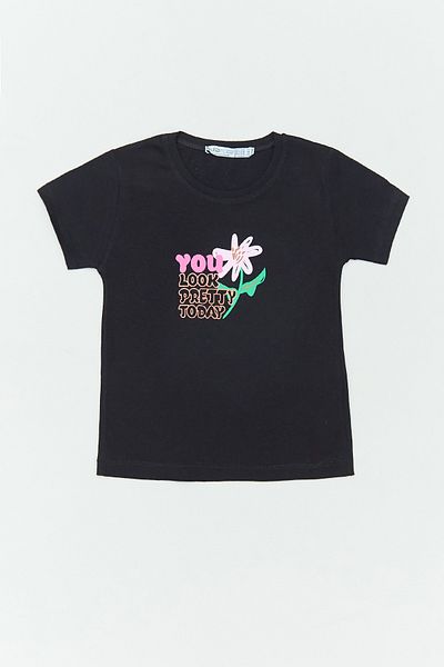 Fulla Moda 100% Cotton Front and Back Printed Girls' T-Shirt