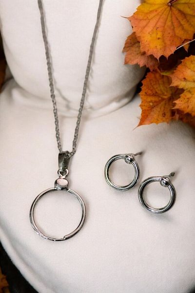 EUROMODA Round Design Necklace Earring Suit Set