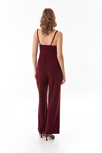 Fulla Moda Modal Jumpsuit with Straps and Zipper