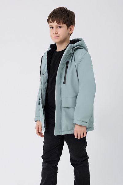 freemen Men's Sports Coat - Hooded 3 Pockets, Mint Green Fur Inside Waterproof & Windproof